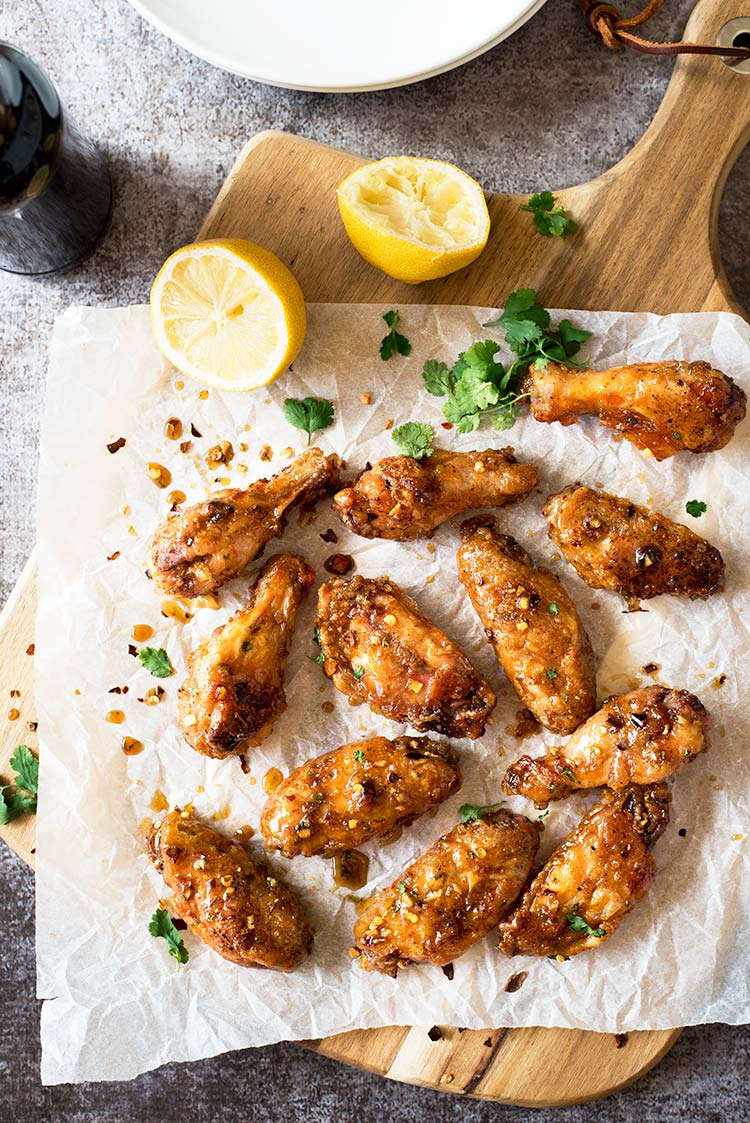 Crispy chicken wings coated in a sticky, sweet, spicy & tangy sauce. Full of tropical Asian fusion flavor with each bite. A sure crowd-pleaser.