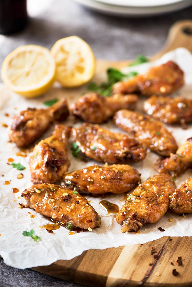 Crispy chicken wings coated in a sticky, sweet, spicy & tangy sauce. Full of tropical Asian fusion flavor with each bite. A sure crowd-pleaser.