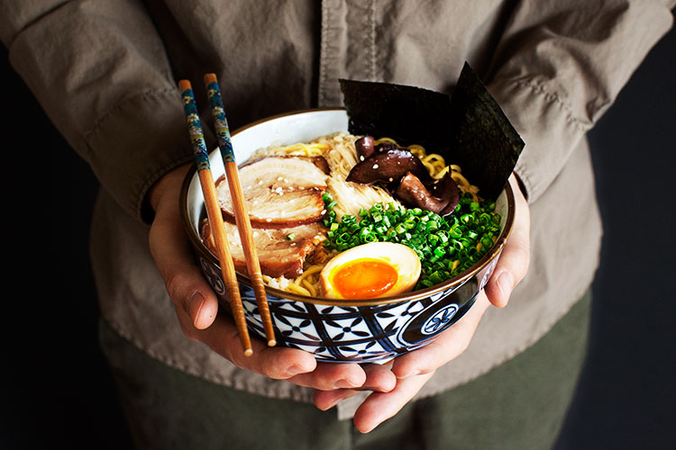 Tonkotsu Ramen - Rich, delicious pork & chicken broth with fresh noodles, soft yolk eggs & smelt in the mouth pork belly. The ultimate comfort food.