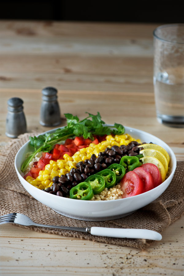 Quinoa cooked in broth tossed with vegetables. Add a little heat & tang, this salad is super addictive. Easy, quick & perfect as a meal, a side dish or dip.