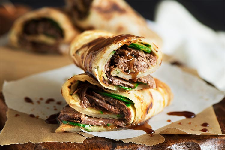 Taiwan Beef Stuffed Scallion Pancakes