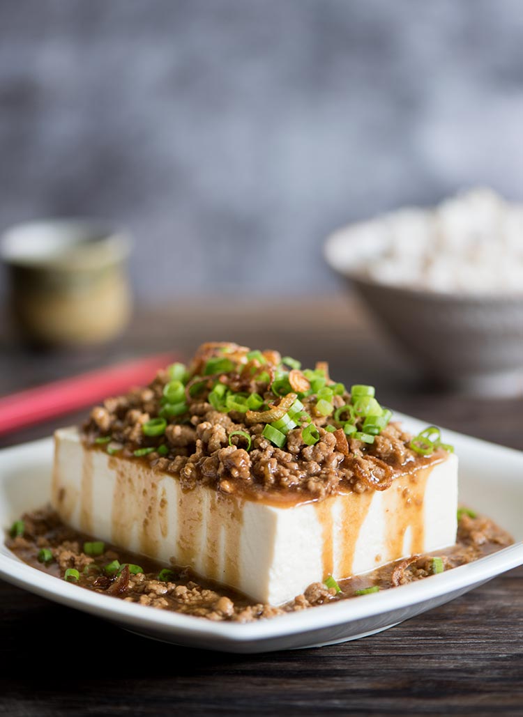 Stir Fried Pork Over Tofu