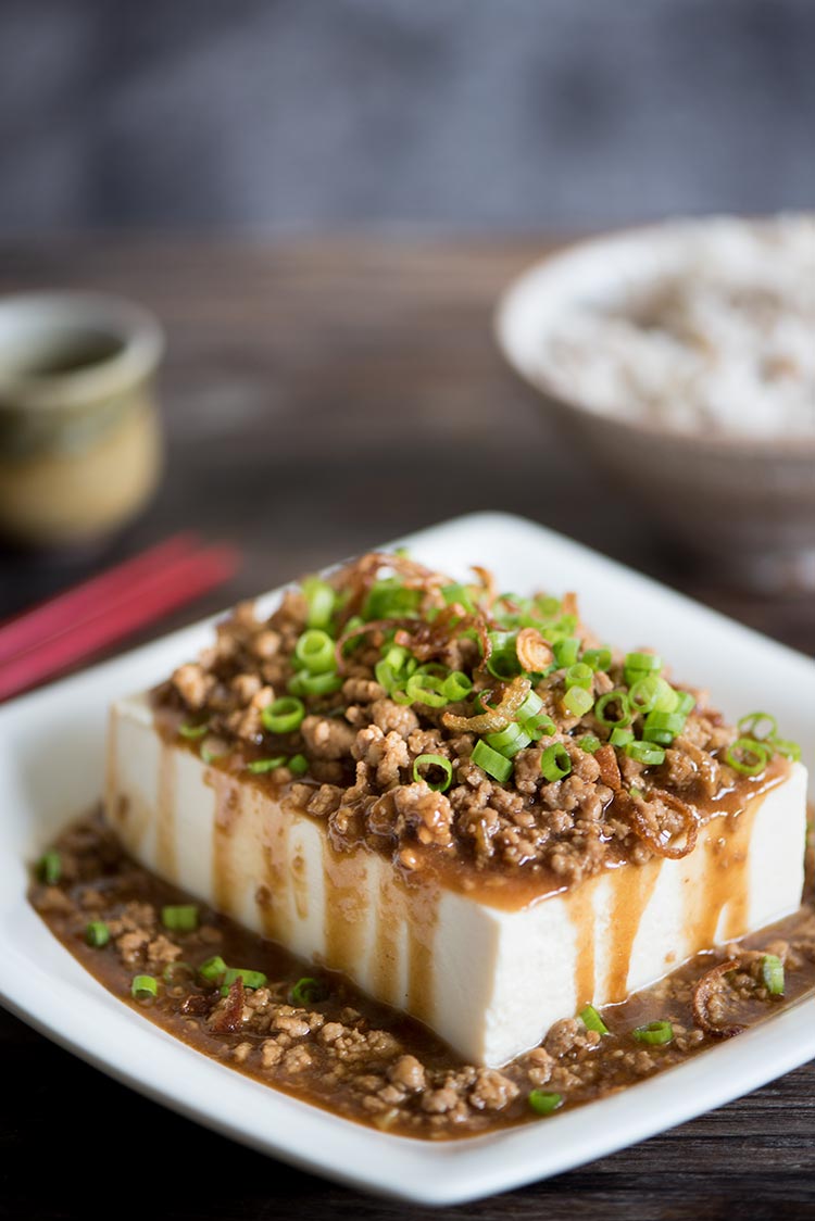 Stir Fried Pork Over Tofu