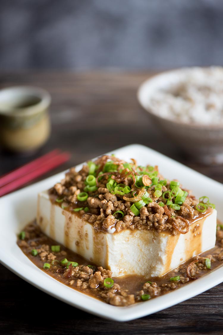 Stir Fried Pork Over Tofu